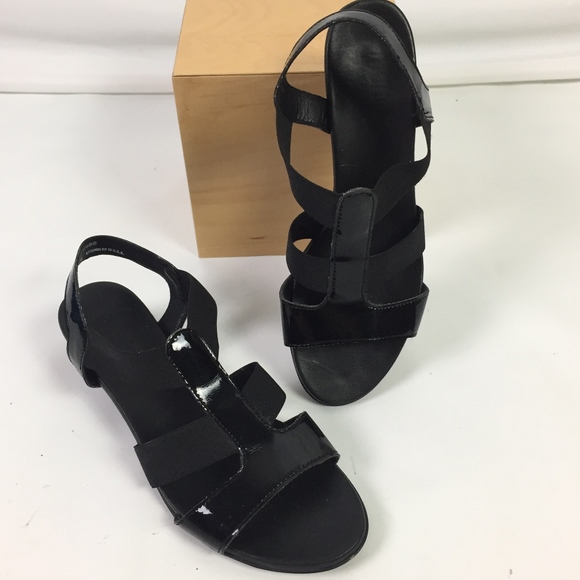 womens black patent sandals